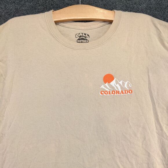 Call Your Mother Men's Colorado Paradise T-Shirt Tan Large Short Sleeve - Picture 3 of 16
